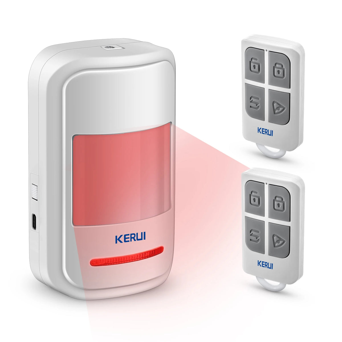 KERUI PIR Motion Alarm with Remote Wireless 433MHz Infrared Motion Sensor Detector Alarm/Doorbell Two Modes SOS for Elders Home - Home Smart Direct