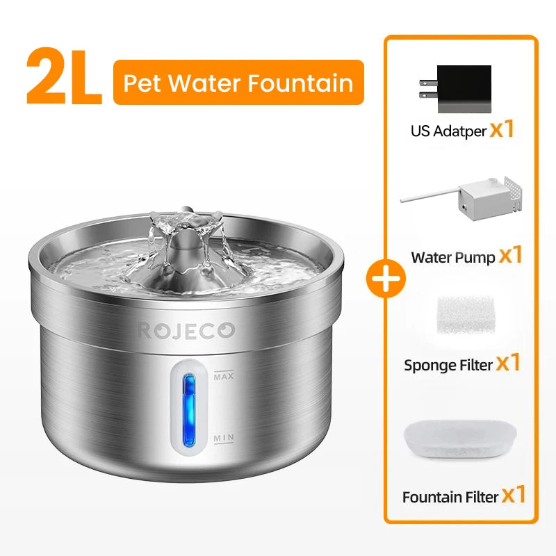 Stainless Steel Pet Water Fountain Automatic Dispenser
