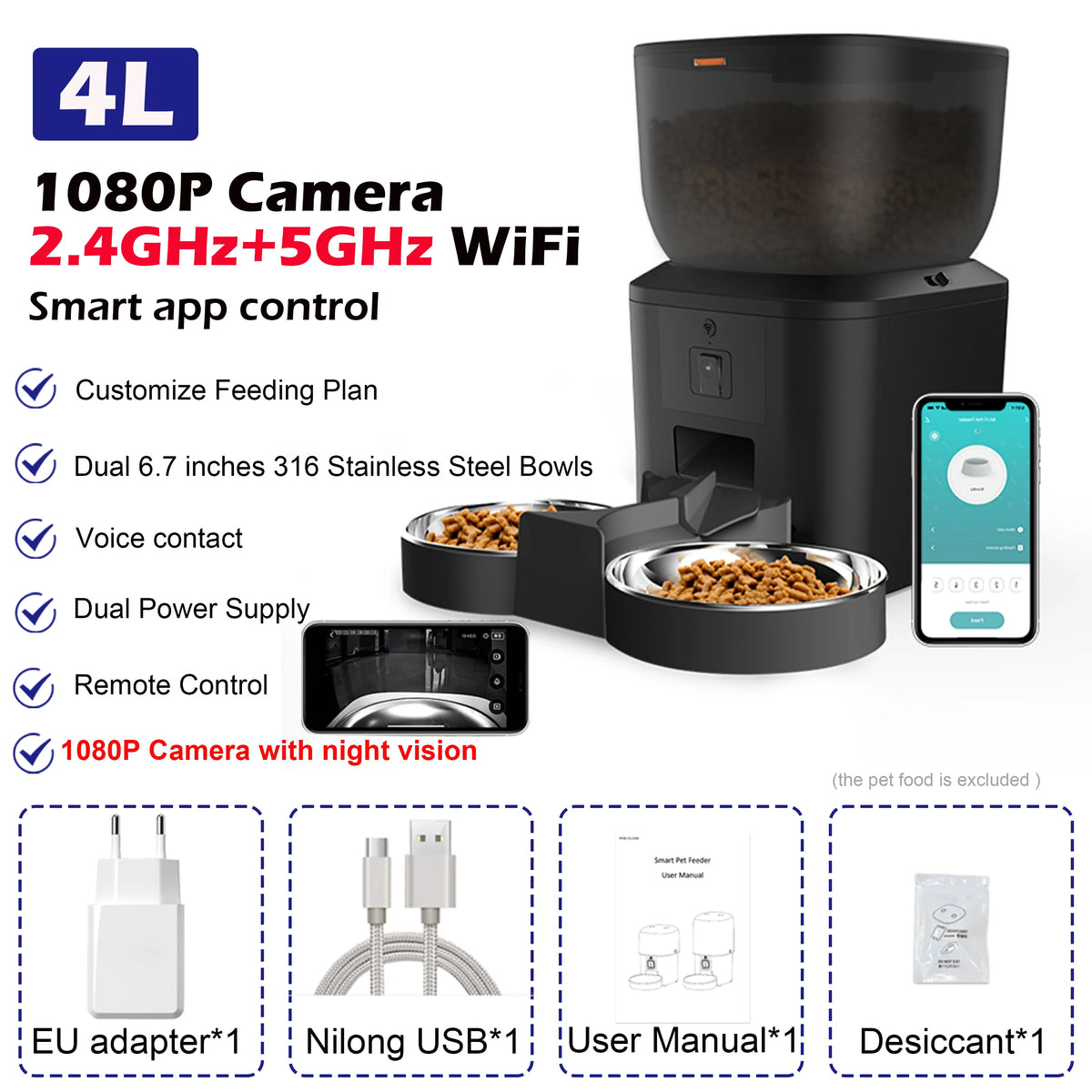 Automatic Cat Feeder with Camera and Voice Recorder