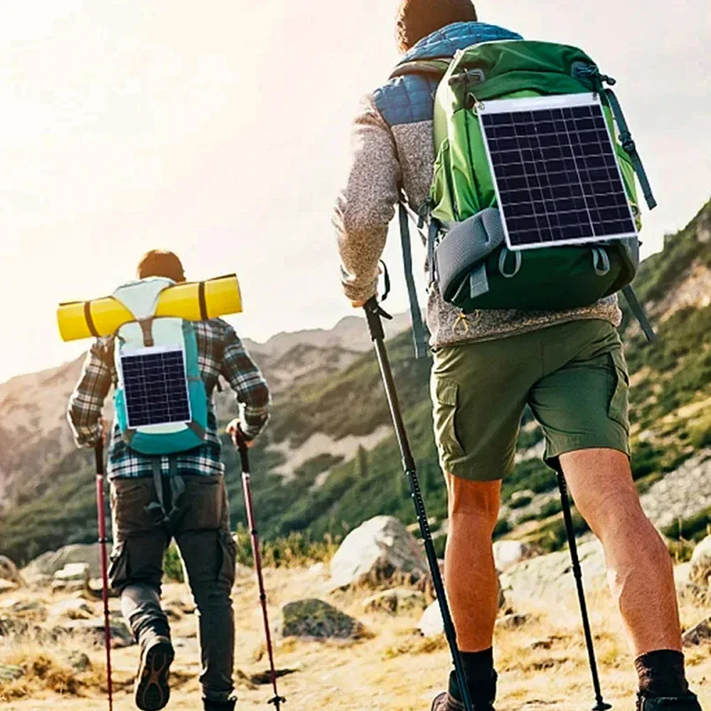 Portable Solar Charger with Dual USB and Waterproof Design