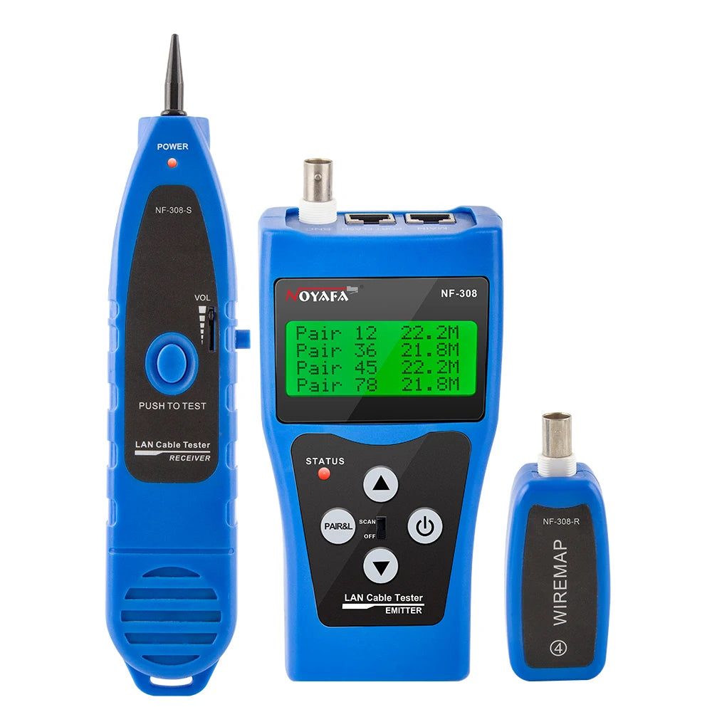 Network Cable Tester with Length Measurement and Wire Tracking