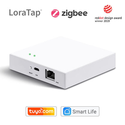 LoraTap Smart Home Tuya ZigBee Gateway Hub Bridge with Network Interface Smart Life App Remote Control Devices up to 256 Mesh - Home Smart Direct