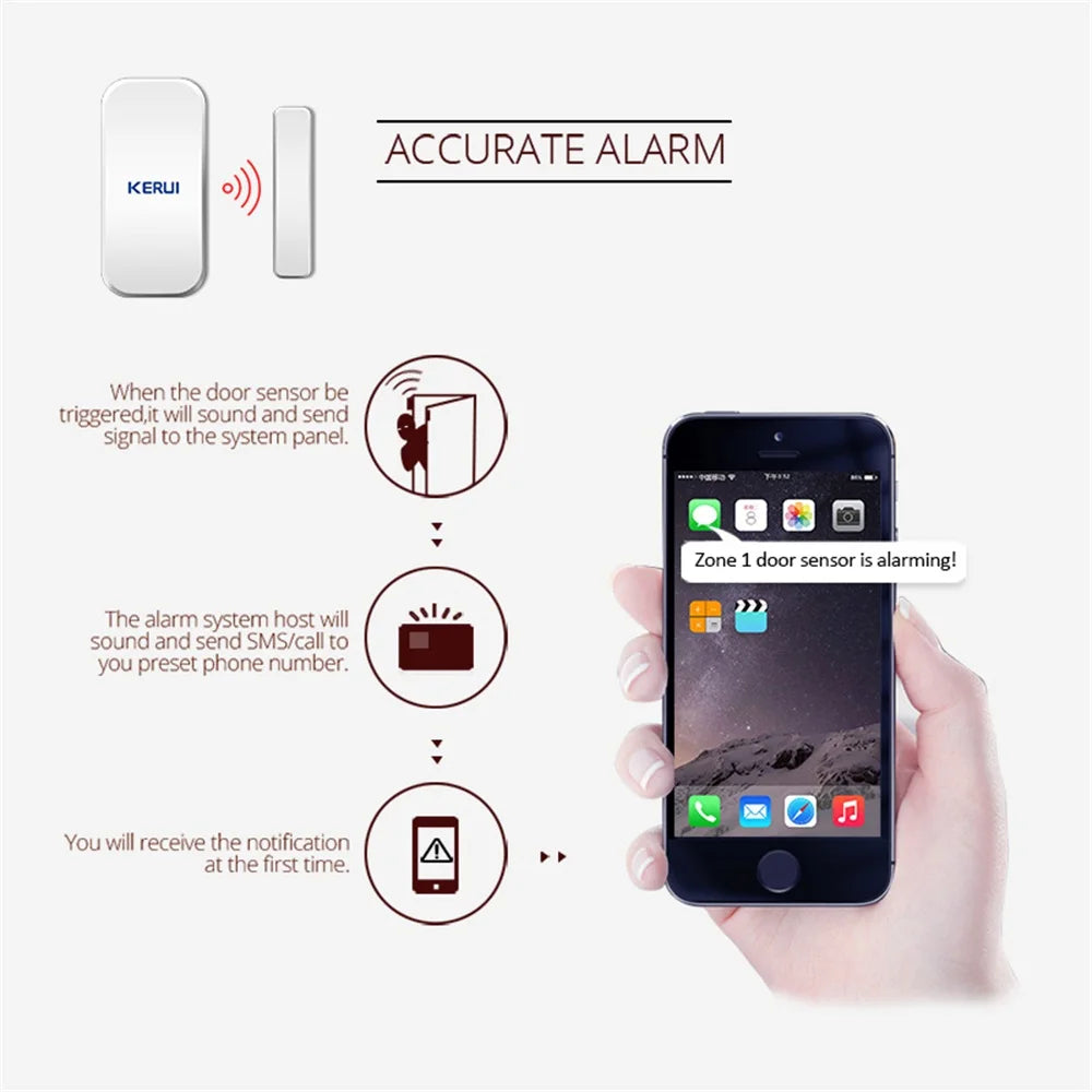 KERUI D025 433MHz Wireless Window Door Magnet Sensor Detector For G18 W18 Home Security Alarm System Burglar An-theft - Home Smart Direct