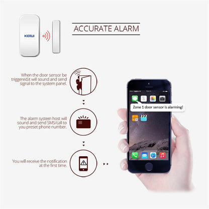 KERUI D025 433MHz Wireless Window Door Magnet Sensor Detector For G18 W18 Home Security Alarm System Burglar An-theft - Home Smart Direct