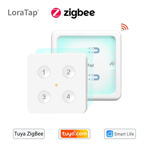 Tuya ZigBee 3.0 Wireless 4-Button Remote Control Scene Switch Compatible with Smart Life Home Assistant Zigbee2MQTT DIY - Home Smart Direct
