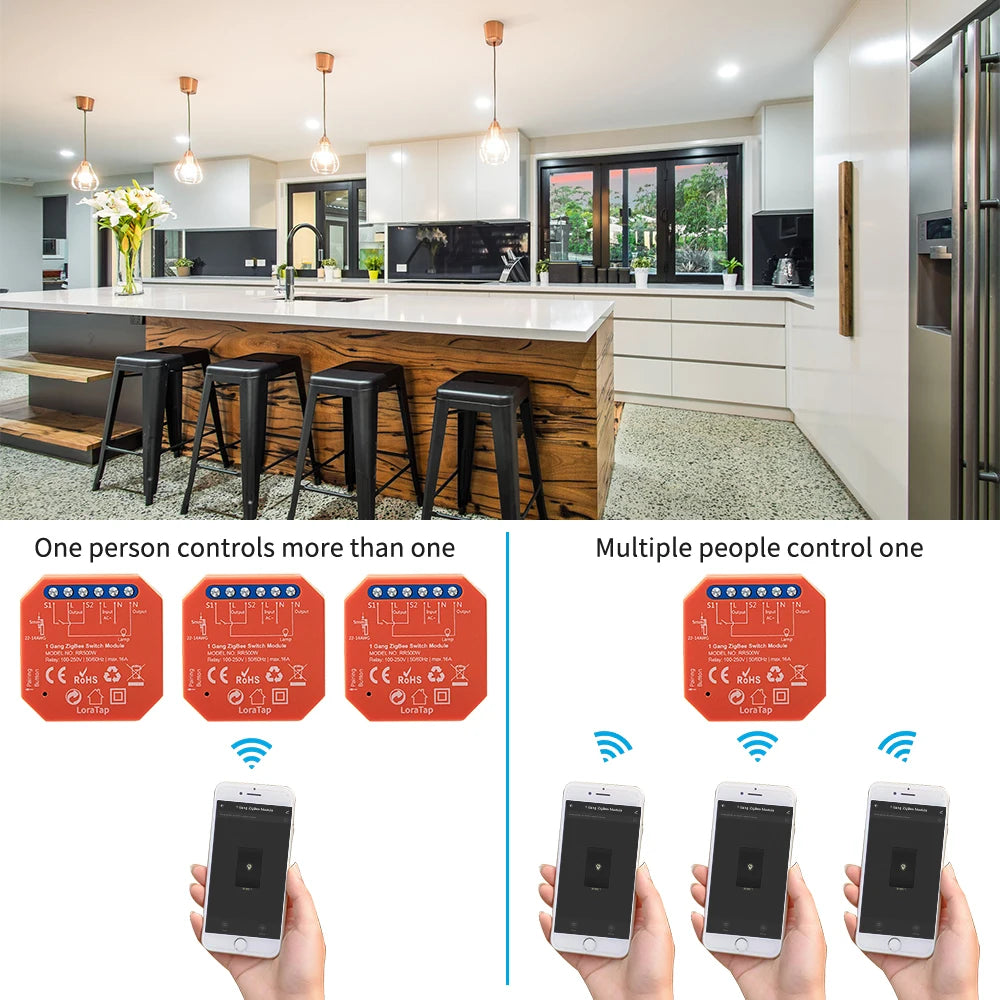 Tuya Smart  ZigBee 3.0 Relay 16A DIY Module for Light and Device ON OFF App Remote Control Timer Support Google Home Alexa MQTT - Home Smart Direct