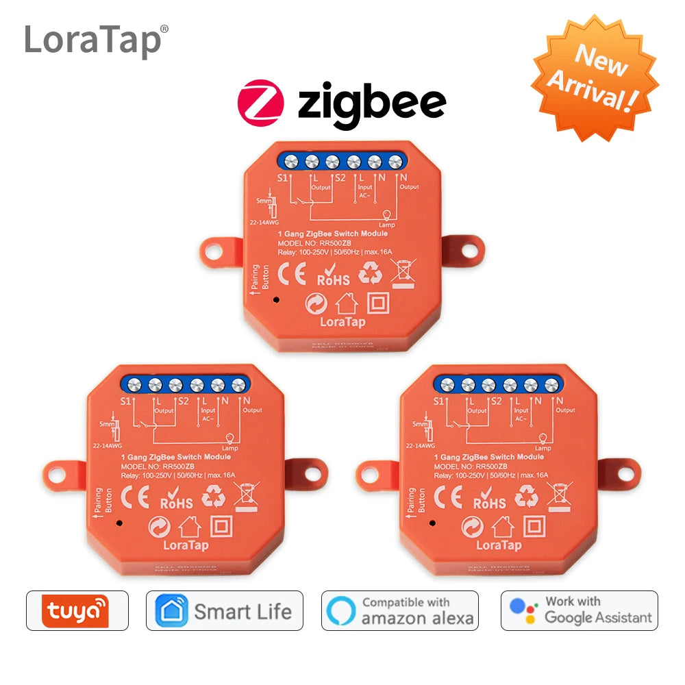 Tuya Smart  ZigBee 3.0 Relay 16A DIY Module for Light and Device ON OFF App Remote Control Timer Support Google Home Alexa MQTT - Home Smart Direct