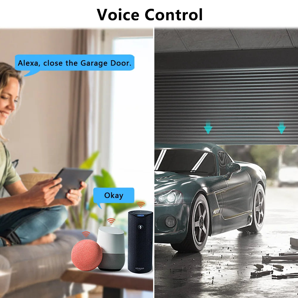 Tuya ZigBee 3.0 Garage Door Wireless Sensor Opener Controller Switch Control by Smart Life Works with Google Home Echo Alexa - Home Smart Direct