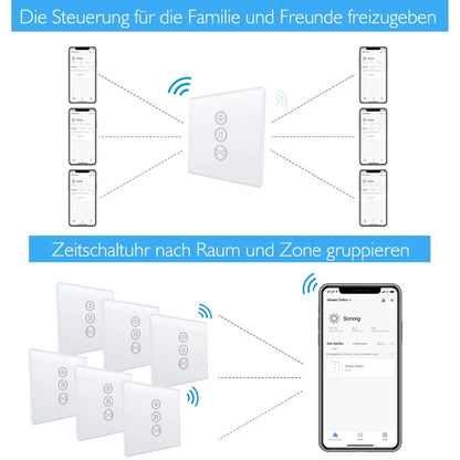 Smart Curtain Roller Shutter Touch Switch with Voice Control