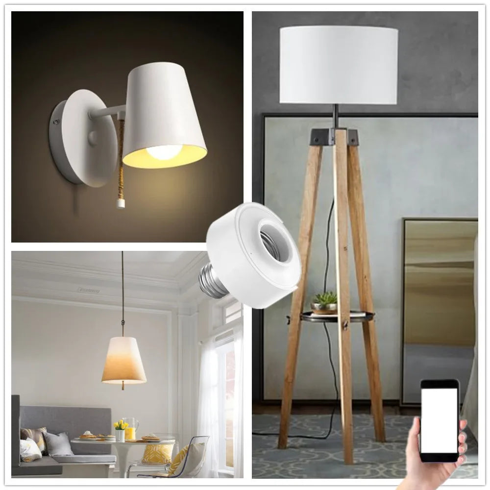LoraTap Tuya Smart ZigBee 3.0 Led Bulb Socket Lamp Adapter Holder E27 Works with Google Home Alexa Echo Remote Control MQTT - Home Smart Direct