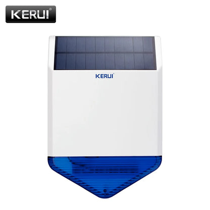 KERUI SJ1 Wireless Outdoor Solar Siren Panel For KERUI W181 W184 W202 W204 Alarm System Security with Flashing Response Sound - Home Smart Direct