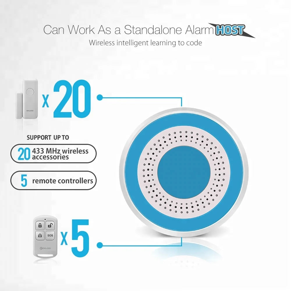 433mhz Wireless Sound and Light Siren 100dB Standalone Strobe Siren Home Security Sound Alarm System - Home Smart Direct