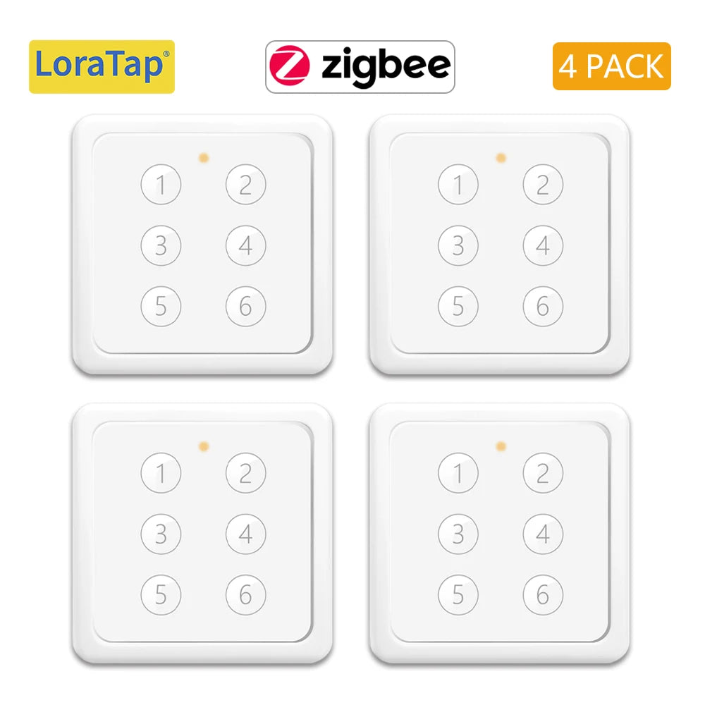 LoraTap ZigBee 3.0 Tuya Smart Life EU Standard 6 Button Gang Scene Magnetic Remote Control Switch Gateway Required ZigBee2MQTT - Home Smart Direct
