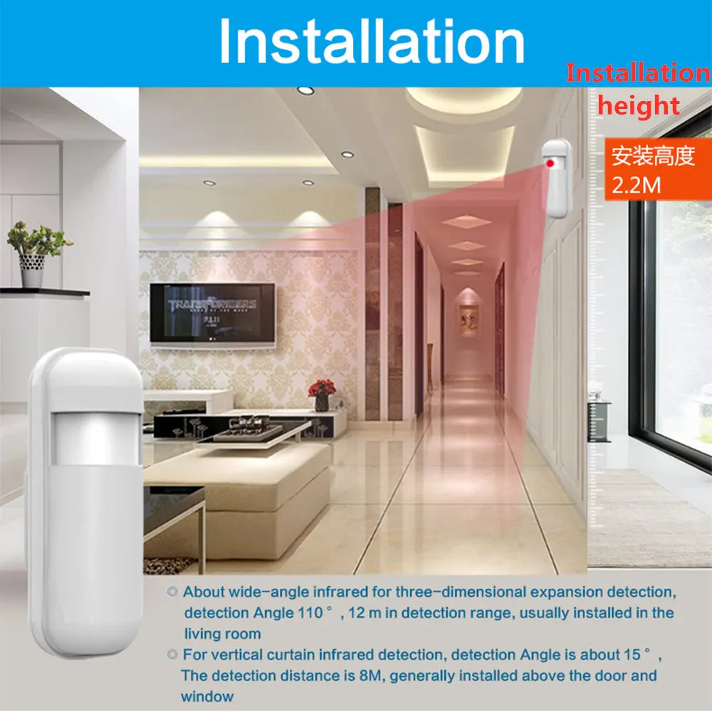 433 Mhz EV1527 Wireless Mini PIR Motion Sensor Alarm Detector Infrared Sensor PIR Sensor Motion Detector for Home Alarm System - Home Smart Direct