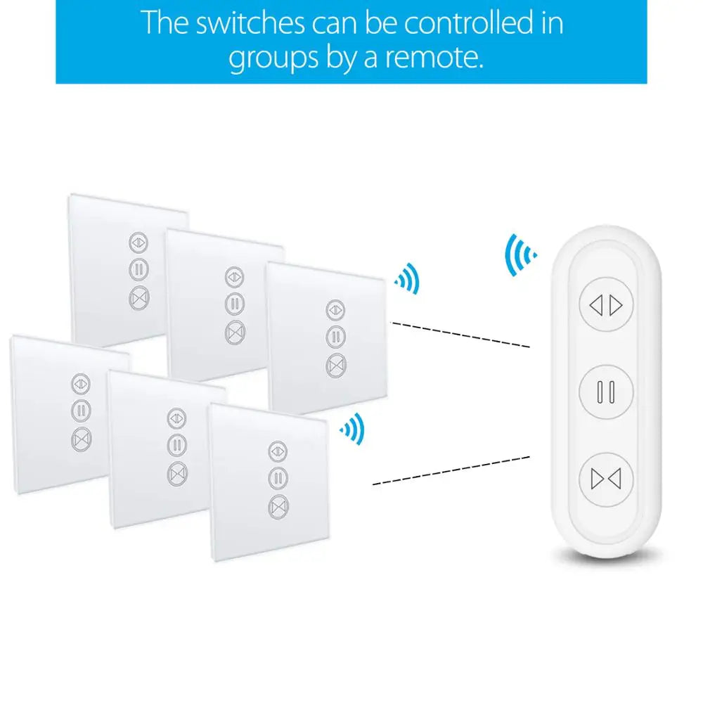 WiFi Roller Shutter Curtain Switch in Silver Finish - Home Smart Direct
