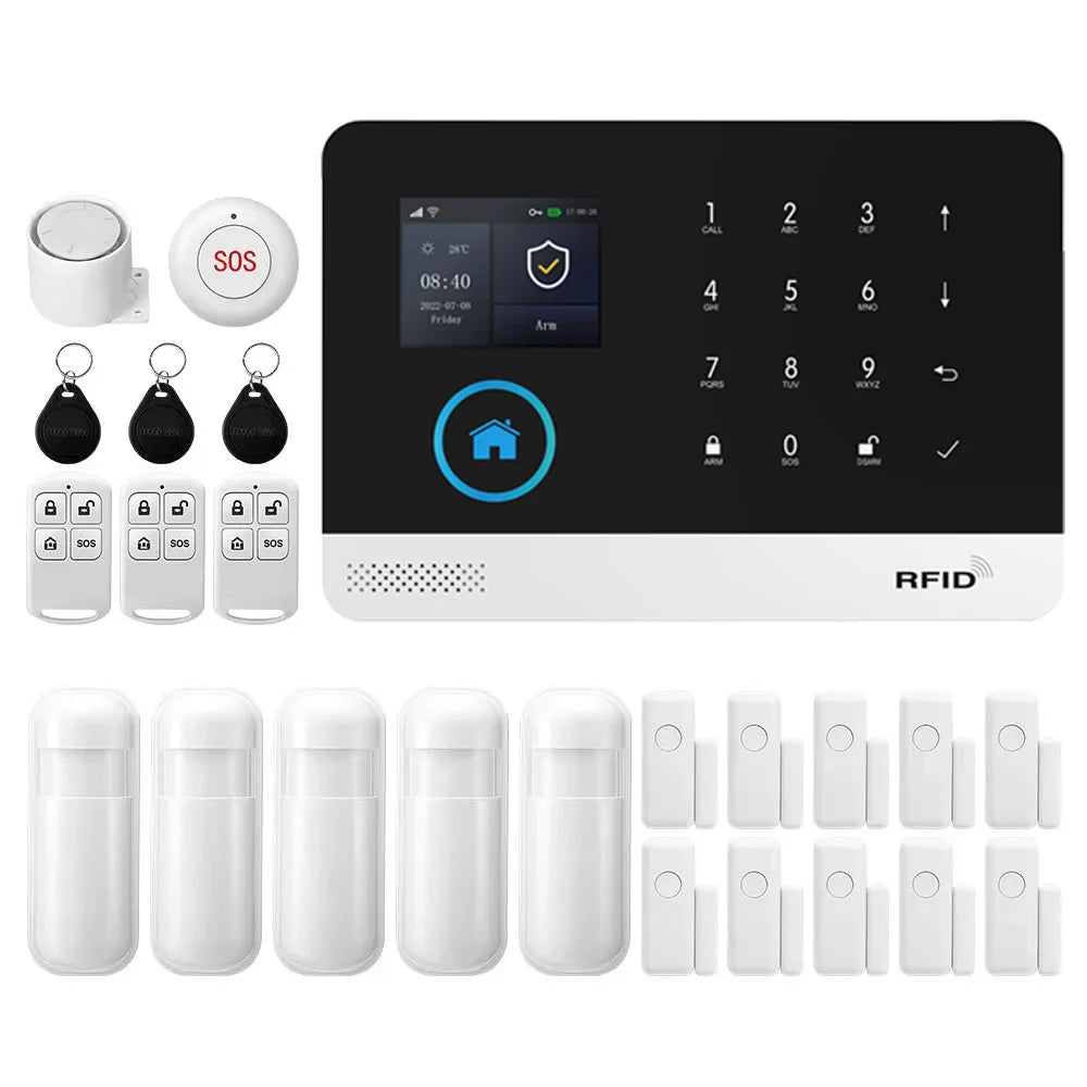 PGST WiFi GSM 2G Tuya Smart Life Home Alarm Security System Kit Alexa Automation Alarm Security Protection Door Motion Detector - Home Smart Direct