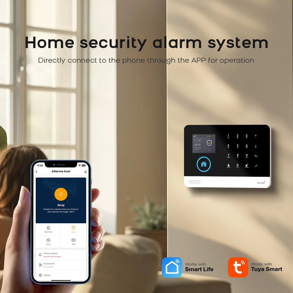 PGST WiFi 4G Tuya Smart Life Home Alarm Security System Set Kit Alexa Automation Alarm Security Protection Door Motion Detector - Home Smart Direct