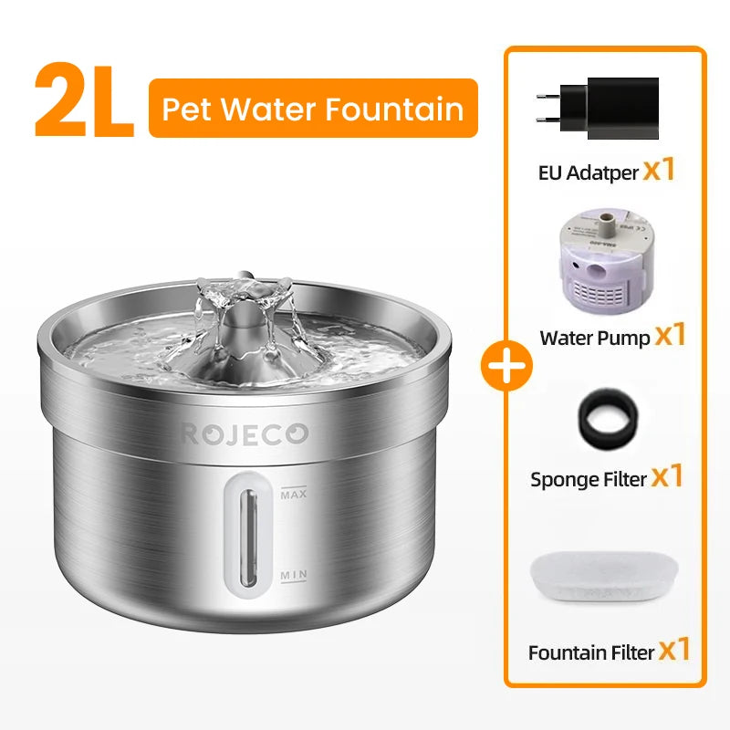 Stainless Steel Pet Water Fountain Automatic Dispenser