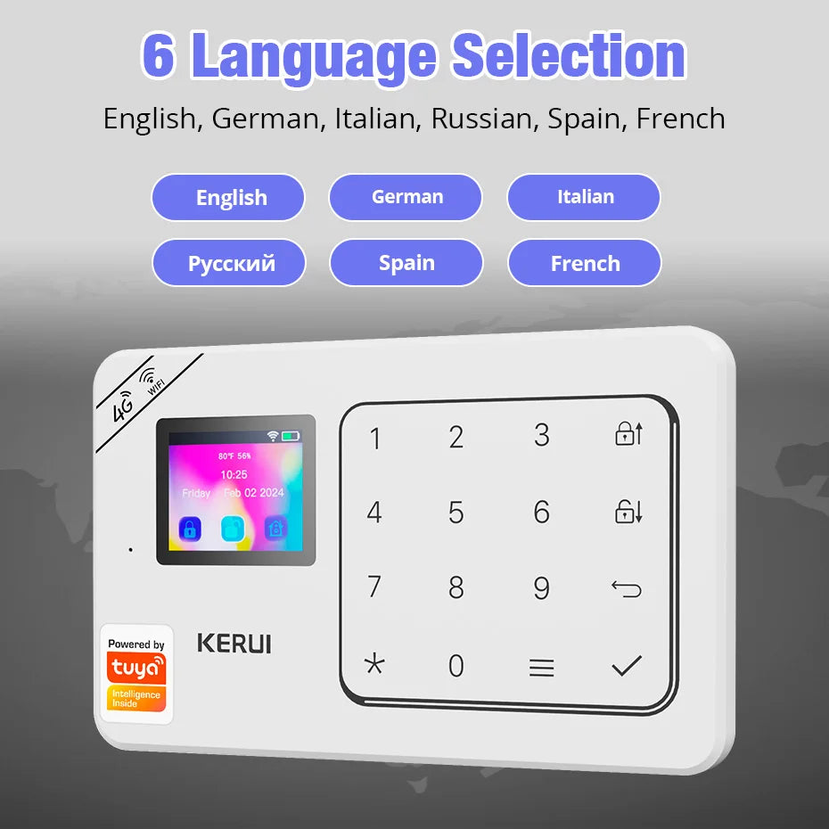 KERUI Home Alarm Kit Wireless WiFi GSM Anti-Theft with Touch Screen Tuya Smart Life App Alarm System for Security Protection - Home Smart Direct