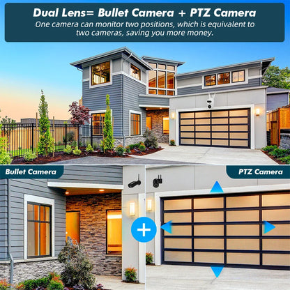 KERUI 10MP 5K PTZ IP Camera for Outside Tuya Smart 5K Dual Lens Outdoor Camera Security Night Vision Waterproof Motion Detection - Home Smart Direct
