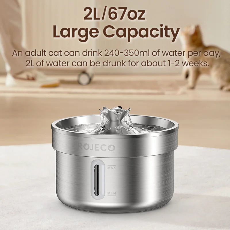 Stainless Steel Pet Water Fountain Automatic Dispenser