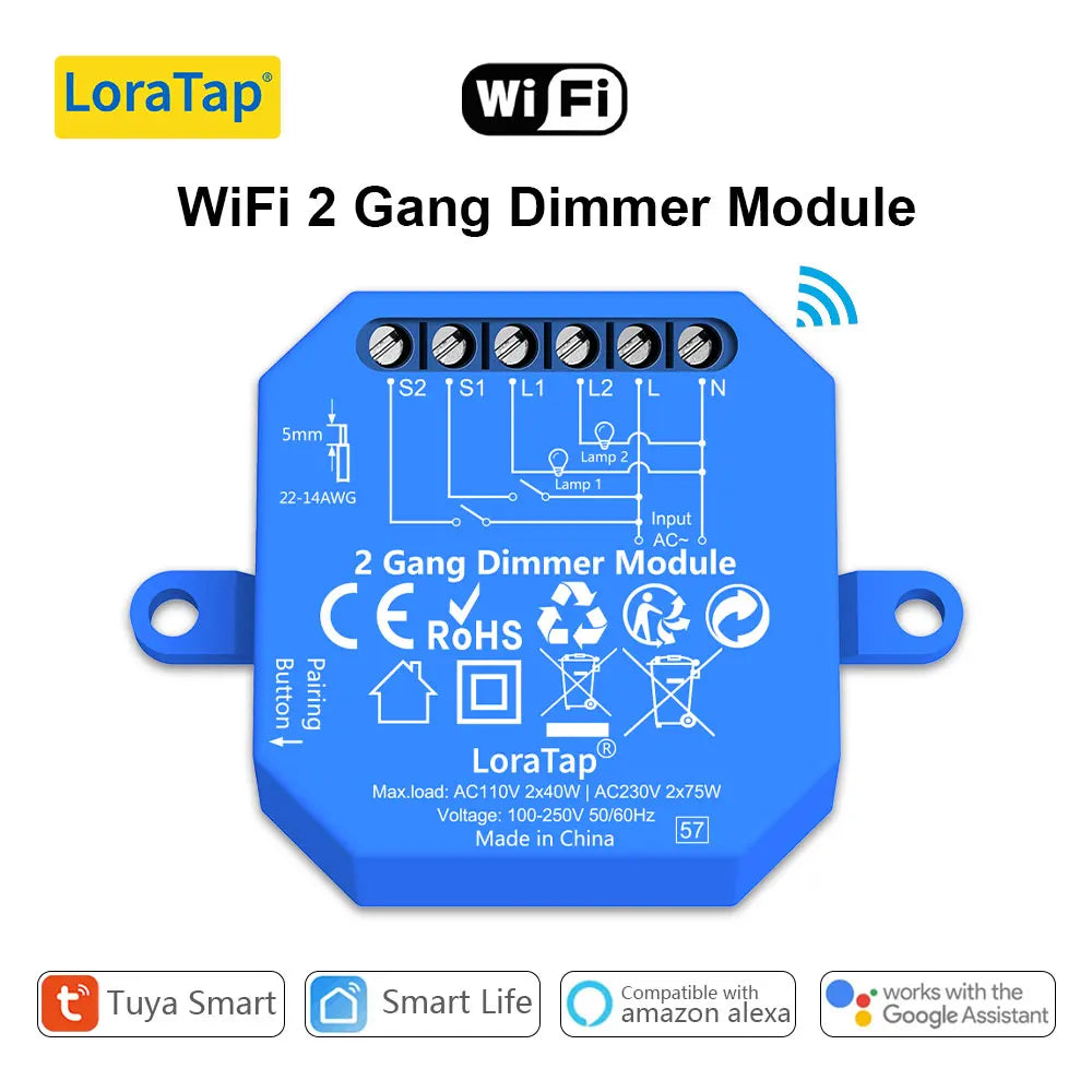 LoraTap Tuya Smart Life ZigBee WiFi Light Switch Module Dimmer Energy Monitor App Remote Control Alexa Google Home Voice Control - Home Smart Direct