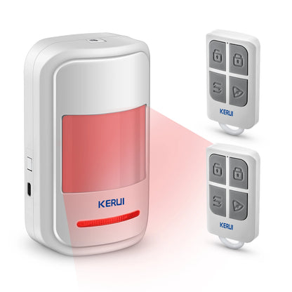KERUI PIR Motion Alarm with Remote Wireless 433MHz Infrared Motion Sensor Detector Alarm/Doorbell Two Modes SOS for Elders Home - Home Smart Direct
