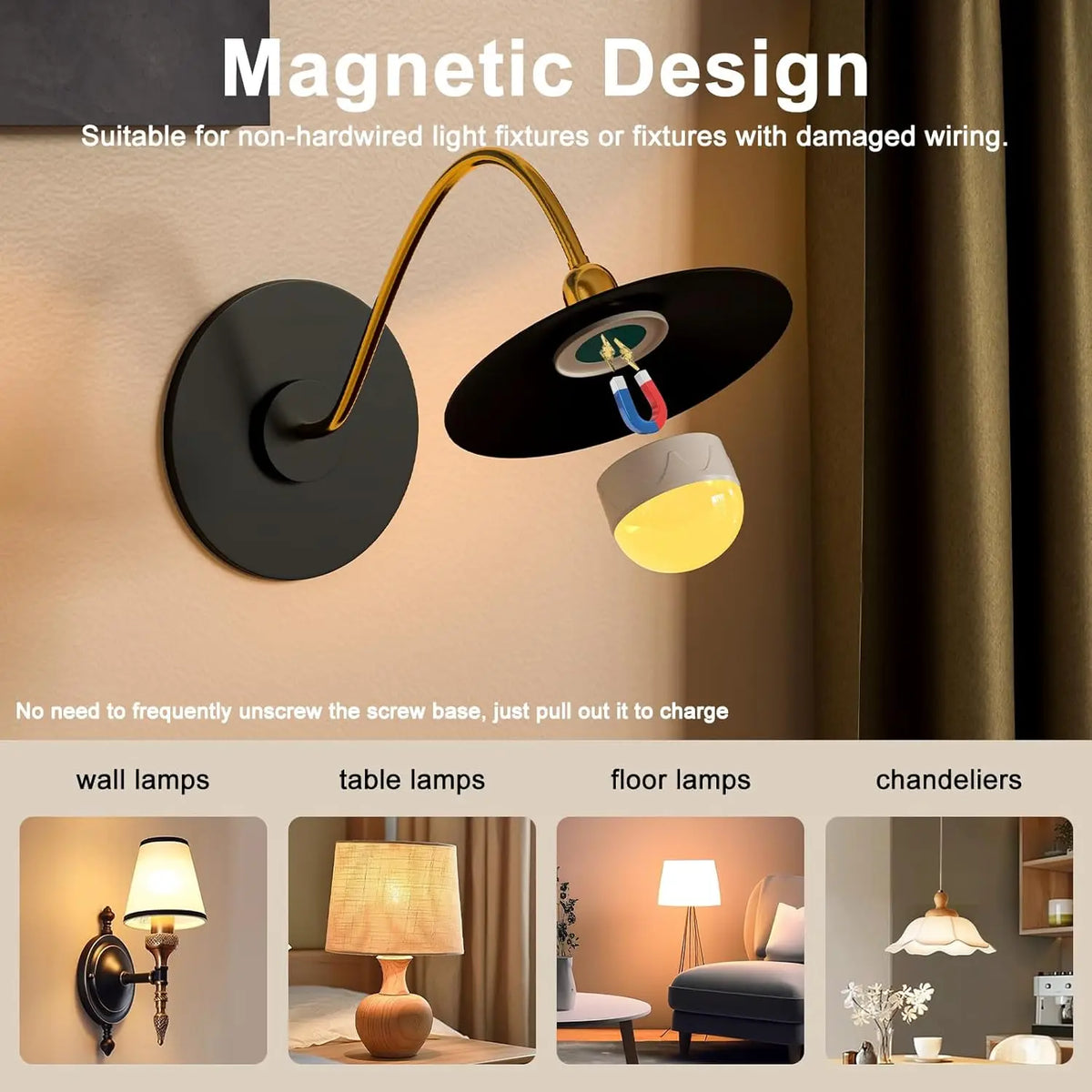 Magnetic Detachable Emergency LED Bulb with Remote RGB USB - Home Smart Direct