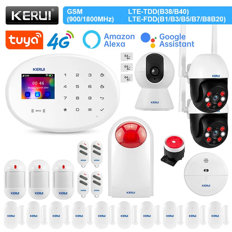 KERUI W204 4G and WIFI Alarm with Home Accessories Motion Sensor Wired Siren Security Alarms System for Home Control Kit - Home Smart Direct