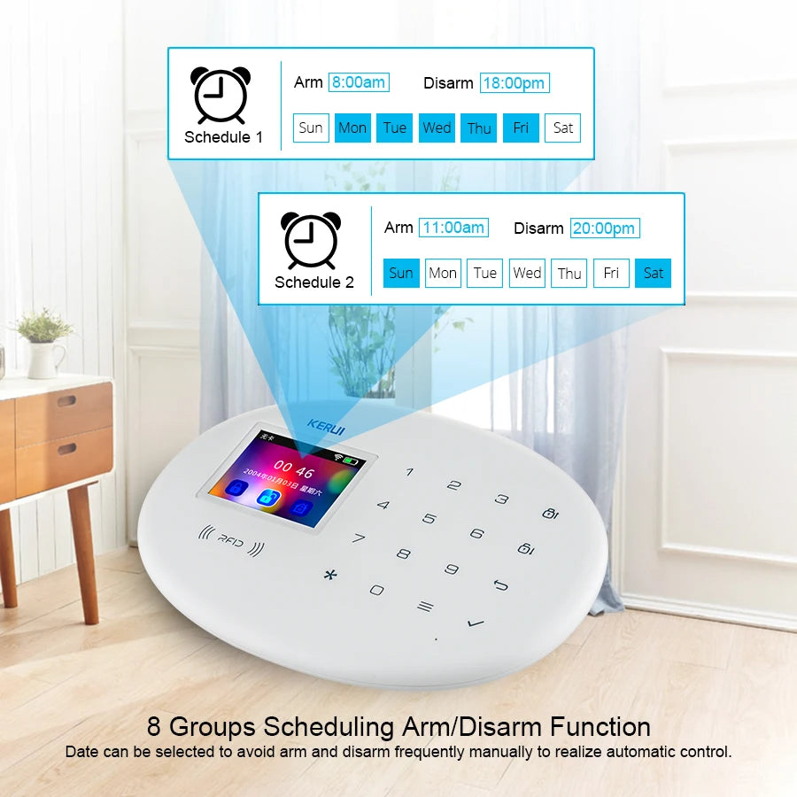 KERUI W202 Tuya Smart WIFI Alarm System Wireless Home Burglar Security Alarm System Control Siren Motion Detector Smoke Sensor - Home Smart Direct