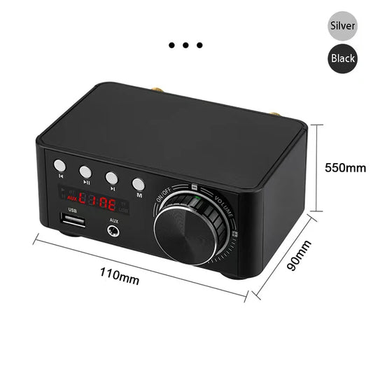 Mini HiFi Bluetooth Power Amplifier with USB AUX Input - Home Smart Direct