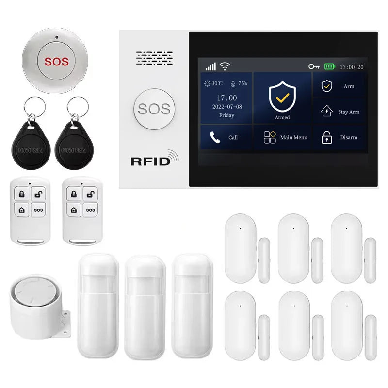 PGST WiFi 4G Tuya Smart Life Home Alarm Security System Kit Alexa Home Automation Alarm Security Protection Door Motion Sensor - Home Smart Direct