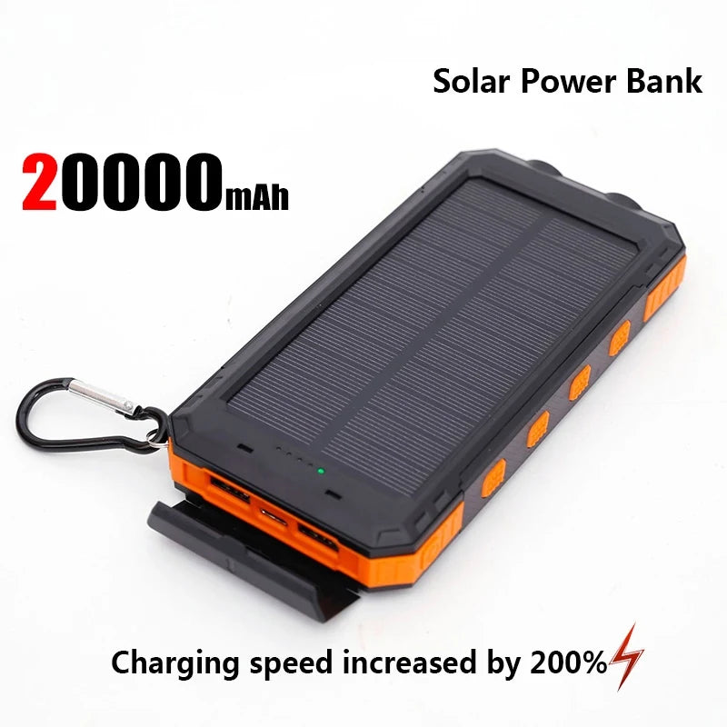Solar Power Bank Portable Charger with Light for Outdoor Use - Home Smart Direct