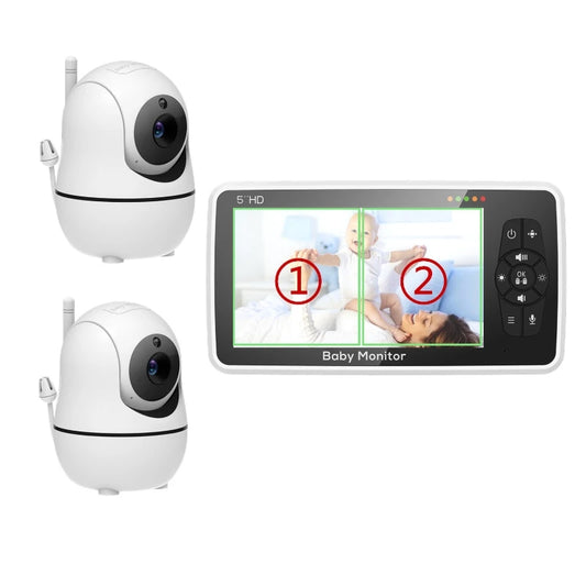 Baby Camera Monitor with Dual Cameras Audio Night Vision and Temperature Sensor