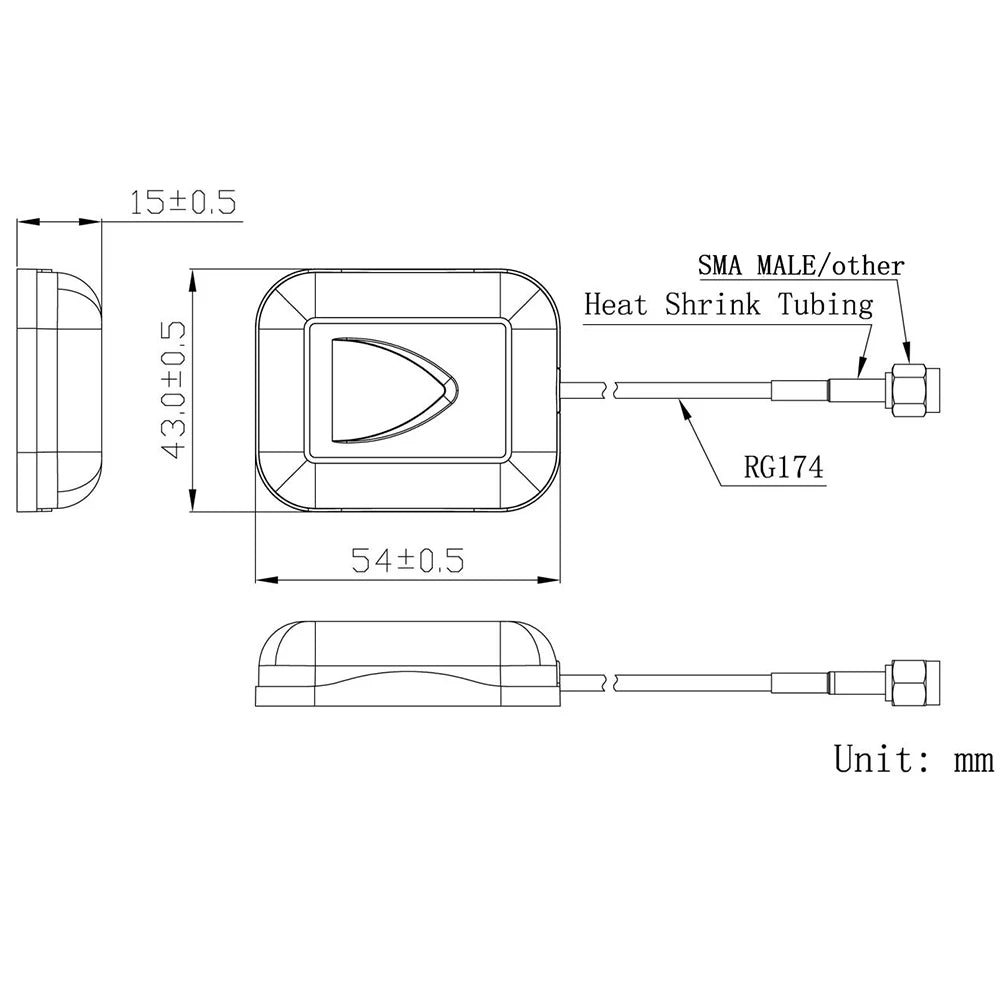 low profile gps antenna for car SMA male external GNSS antennas