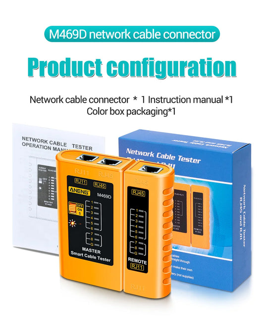 Professional LAN Cable Tester RJ45 RJ11 RJ12 CAT5 UTP Networking Tool