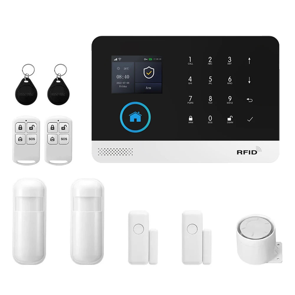 PGST WiFi GSM 2G Tuya Smart Life Home Alarm Security System Kit Alexa Automation Alarm Security Protection Door Motion Detector - Home Smart Direct