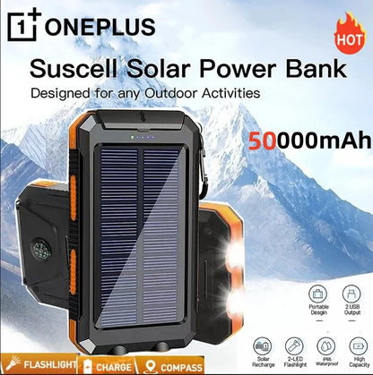 Solar Power Bank Portable Charger with Light for Outdoor Use - Home Smart Direct