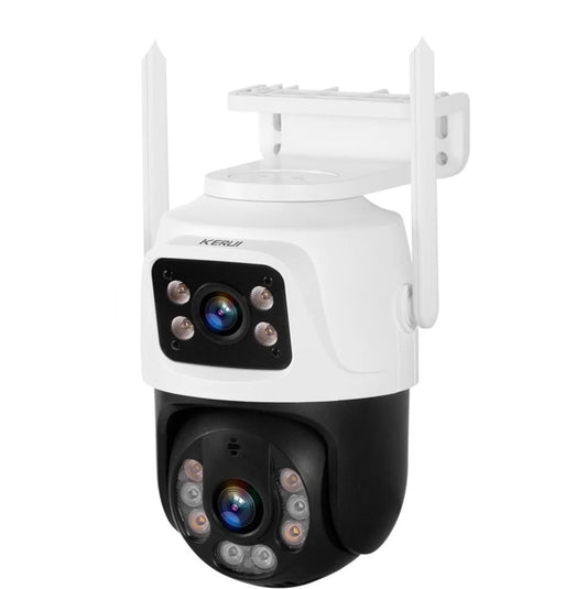 KERUI Outdoor Wireless 6MP Dual Lens WiFi IP Camera Home Security CCTV Video Surveillance Human Detect Dual Screen Icsee - Home Smart Direct