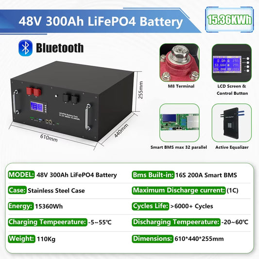 High Capacity LiFePO4 Storage Battery for Home Solar Systems