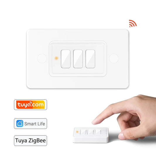 Tuya ZigBee 3.0 Wireless US 3 Gang Remote Control Switch Compatible with Smart Life Home Assistant Zigbee2MQTT DIY - Home Smart Direct