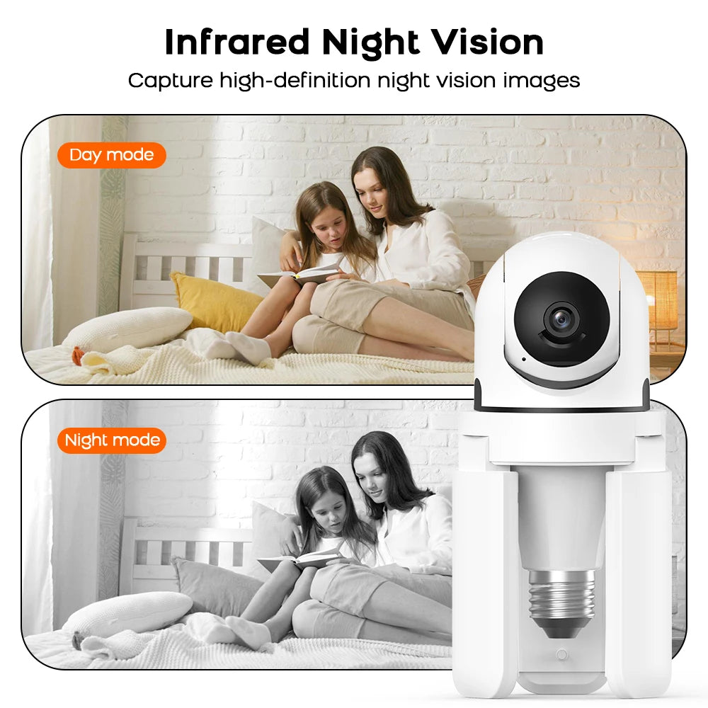 PGST 3MP HD Tuya WiFi PTZ Security Camera Garden Light Bulb Surveillance Camera CCTV 2-Way Audio Night Vision Humanoid Tracking - Home Smart Direct