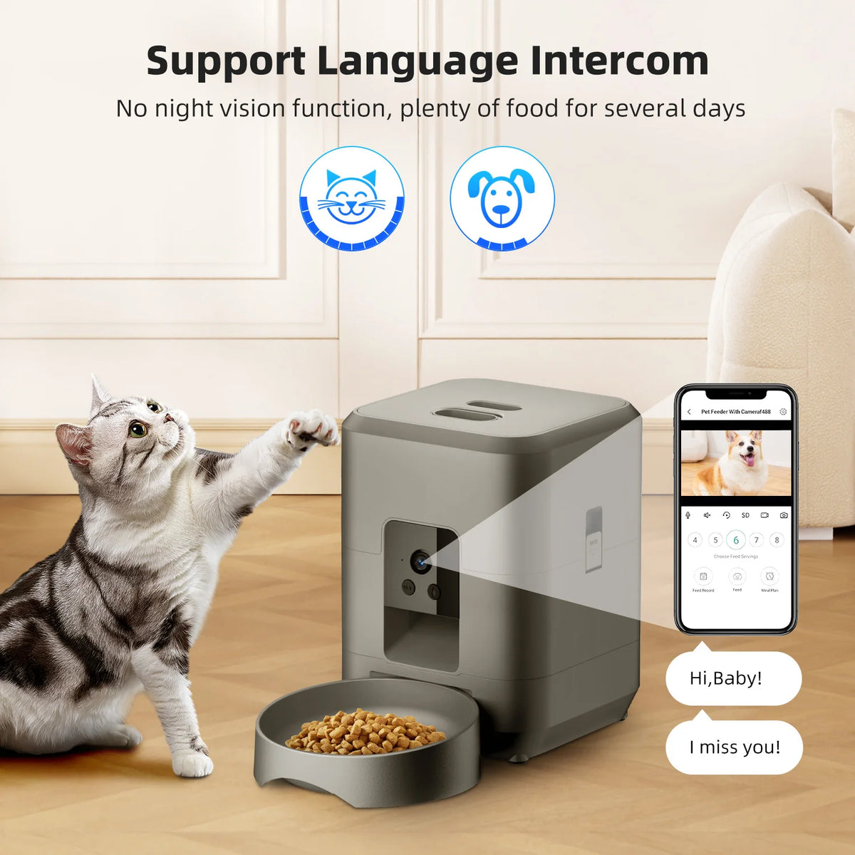 Automatic Cat Feeder with Camera and Night Vision
