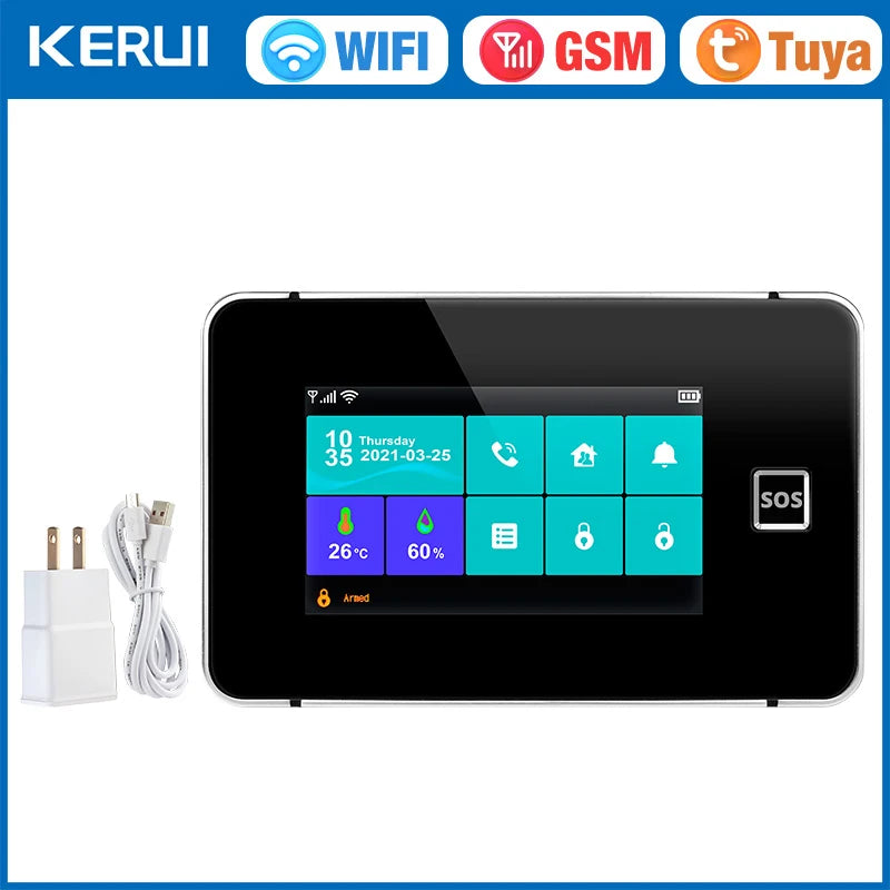 KERUI G60B Tuya Alarm Panel Temperature and Humidity WIFI GSM Alarm System for Home Security DIY Alarm Kit with Motion Sensors - Home Smart Direct