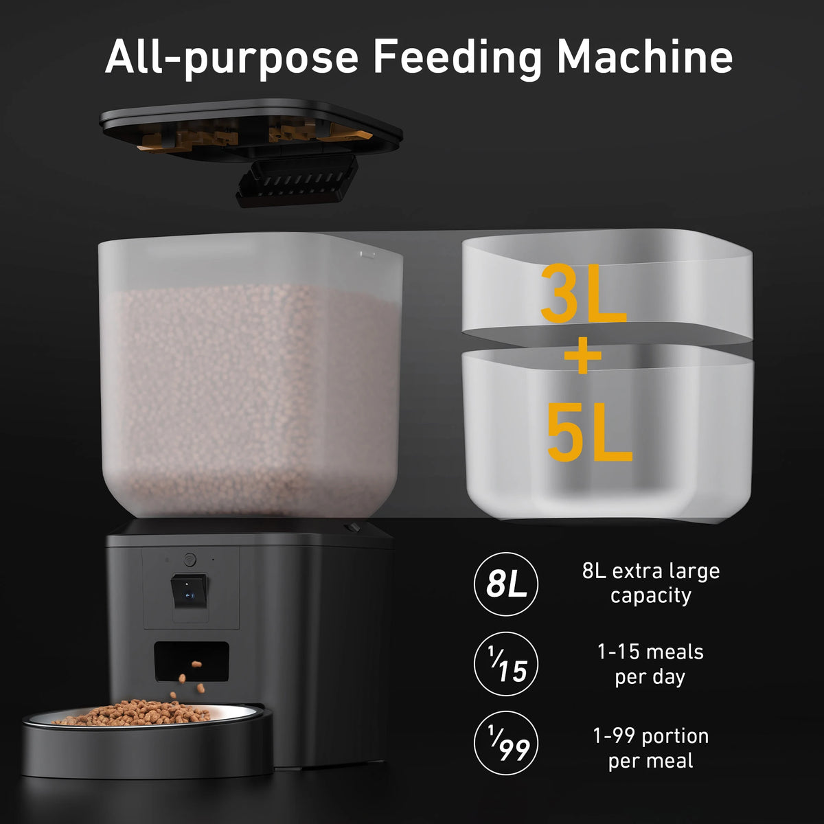 Automatic Cat Feeder with Camera and WiFi App Control