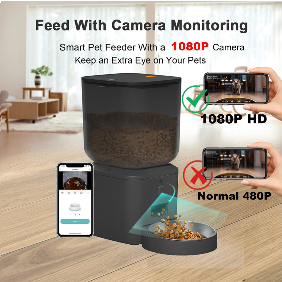 Automatic Cat Feeder with Camera and Voice Recorder