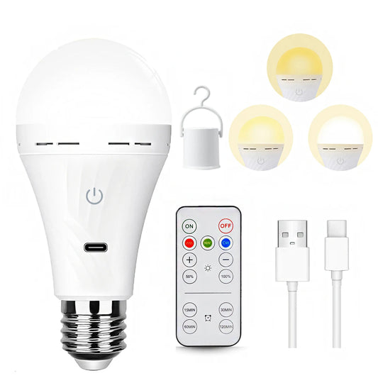 Cordless USB Rechargeable LED Bulb with Remote and Timer - Home Smart Direct