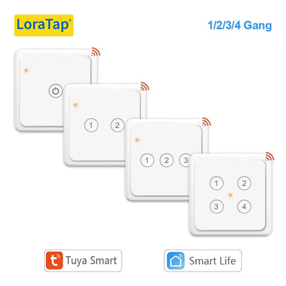 LoraTap 4 Gang Tuya ZigBee Wireless Scene Switch Push Button Controller by Battery 2MQTT Setup Automation Scenario for Home DIY - Home Smart Direct