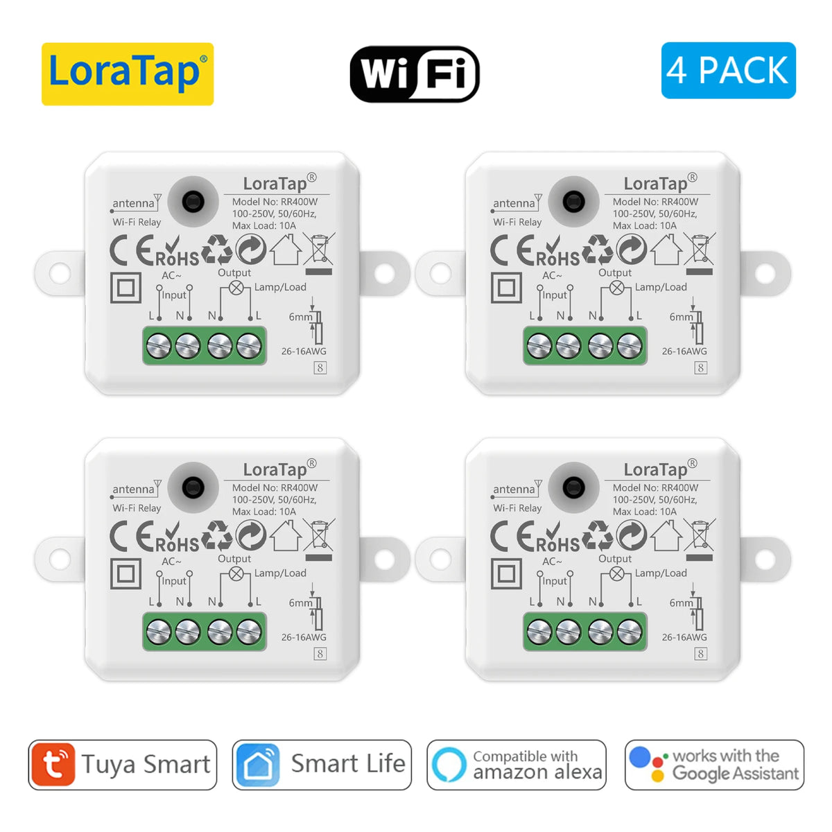 Tuya Smart Life Tiny WiFi Socket Module Light Switch, App Remote Control, Voice Control, Work with Google Home Echo Alexa - Home Smart Direct