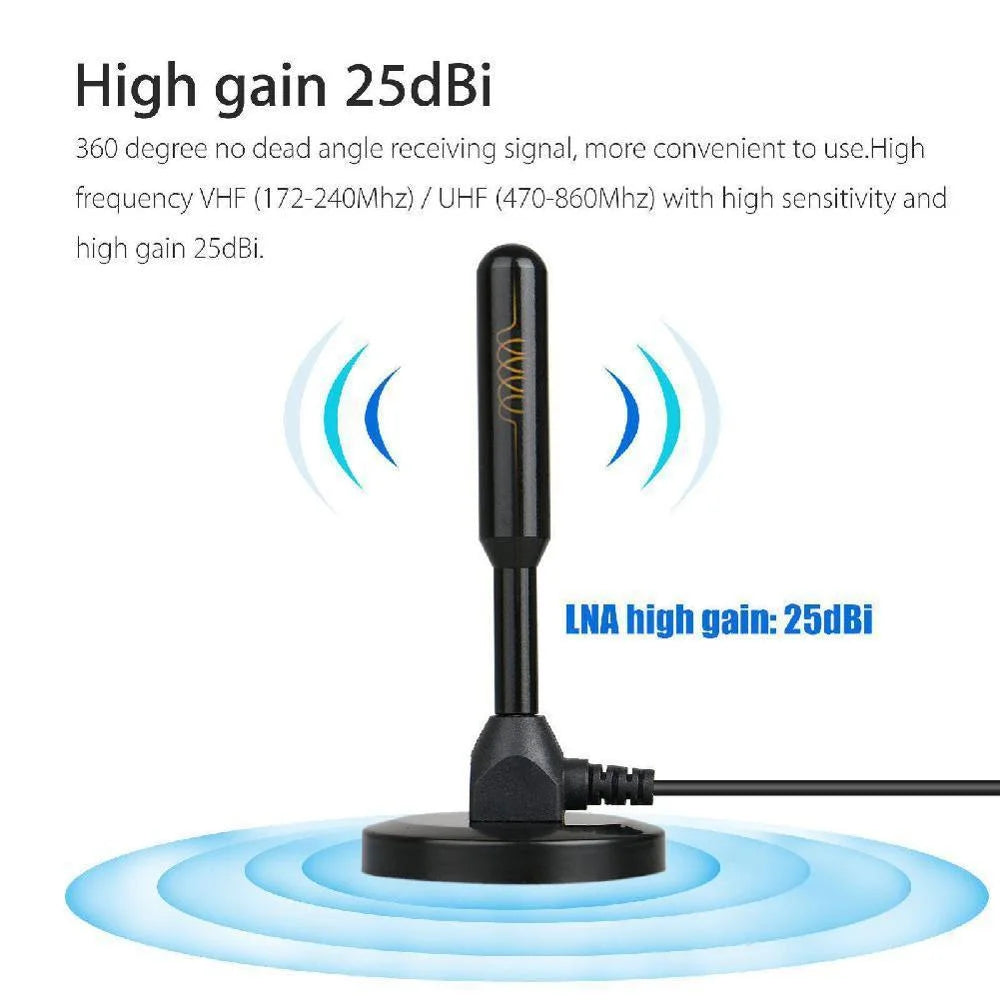 HD Indoor Amplified Digital TV Antenna Ultra HDTV VHF UHF with Amplifier